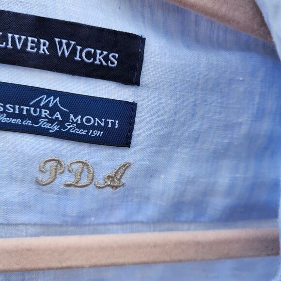 Oliver wicks tessitura Monti Italian linen button up shirt - Picture 4 of 6